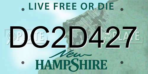 DC2D427 New Hampshire License Plate