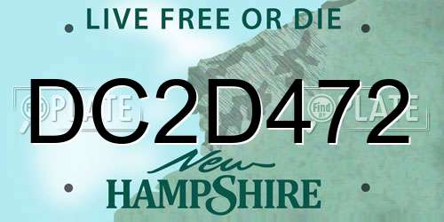 DC2D472 New Hampshire License Plate