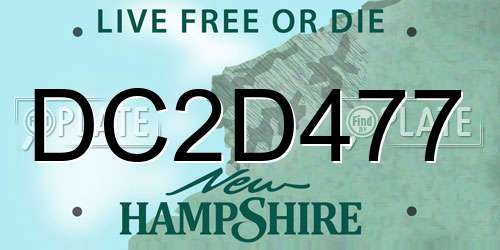 DC2D477 New Hampshire License Plate