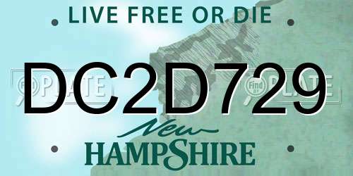 DC2D729 New Hampshire License Plate