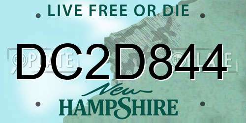 DC2D844 New Hampshire License Plate