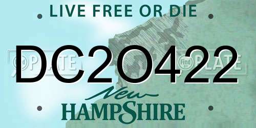 DC2O422 New Hampshire License Plate