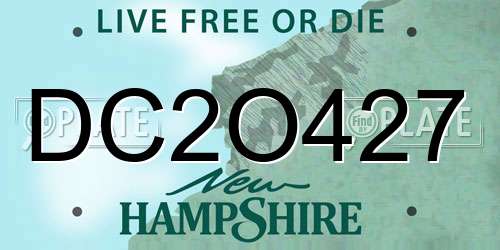 DC2O427 New Hampshire License Plate