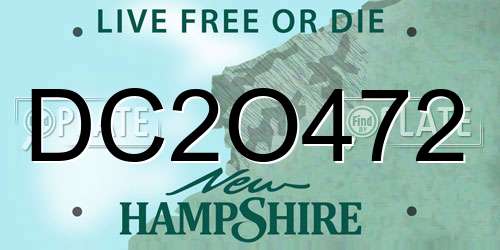 DC2O472 New Hampshire License Plate