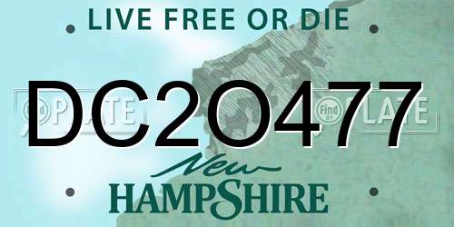 DC2O477 New Hampshire License Plate