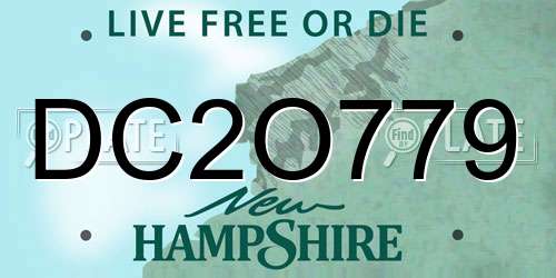 DC2O779 New Hampshire License Plate