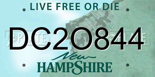DC2O844 New Hampshire License Plate