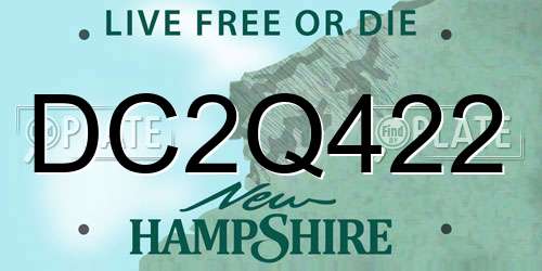 DC2Q422 New Hampshire License Plate