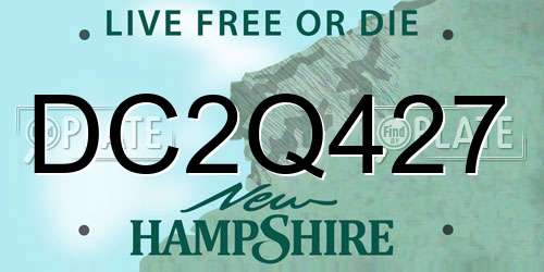 DC2Q427 New Hampshire License Plate