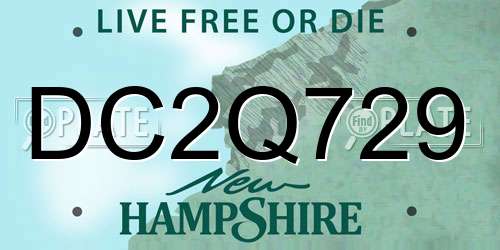 DC2Q729 New Hampshire License Plate