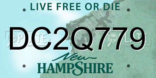 DC2Q779 New Hampshire License Plate
