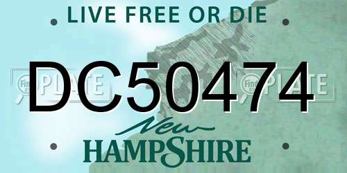 DC50474 New Hampshire License Plate