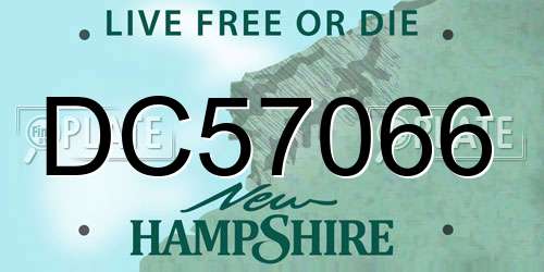 DC57066 New Hampshire License Plate
