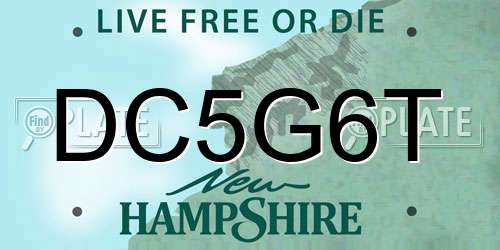 DC5G6T New Hampshire License Plate
