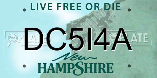 DC5I4A New Hampshire License Plate