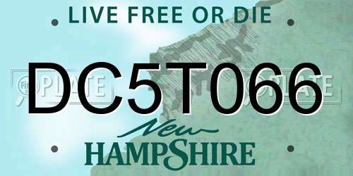 DC5T066 New Hampshire License Plate
