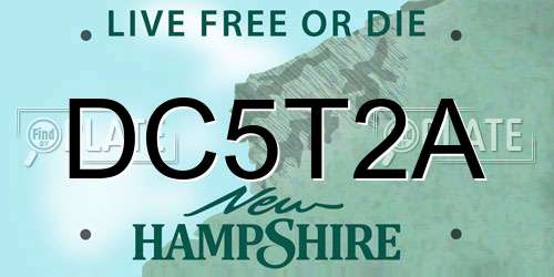 DC5T2A New Hampshire License Plate