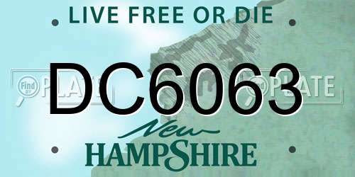 DC6063 New Hampshire License Plate