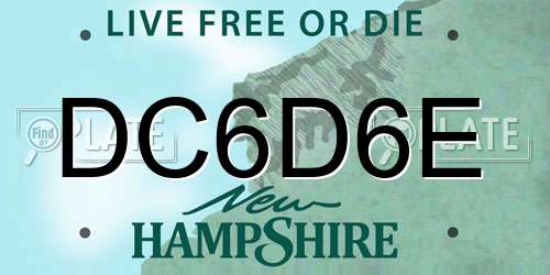 DC6D6E New Hampshire License Plate