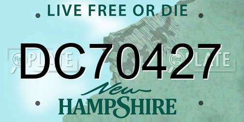 DC70427 New Hampshire License Plate
