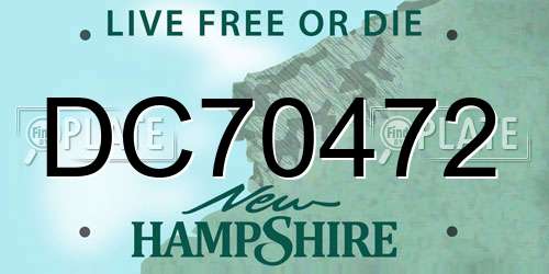 DC70472 New Hampshire License Plate