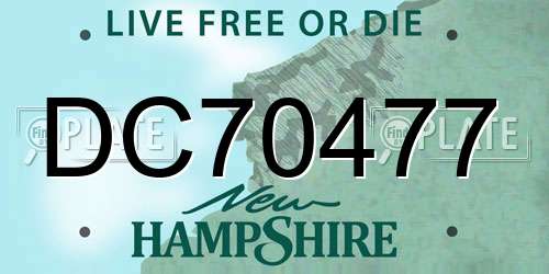 DC70477 New Hampshire License Plate