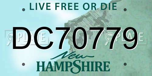 DC70779 New Hampshire License Plate