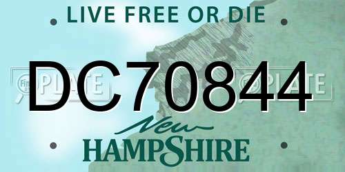 DC70844 New Hampshire License Plate