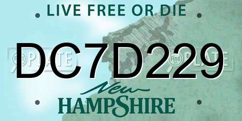 DC7D229 New Hampshire License Plate