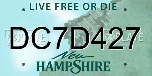 DC7D427 New Hampshire License Plate