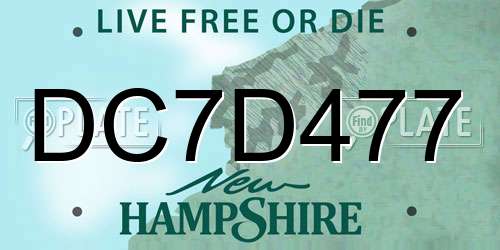 DC7D477 New Hampshire License Plate