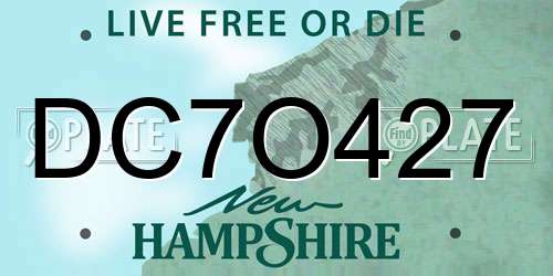 DC7O427 New Hampshire License Plate