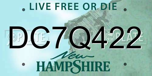 DC7Q422 New Hampshire License Plate