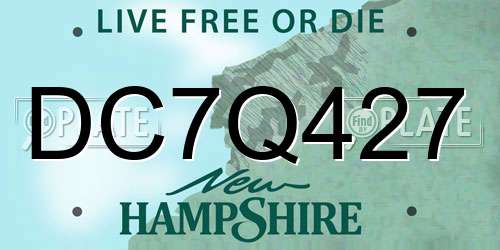 DC7Q427 New Hampshire License Plate