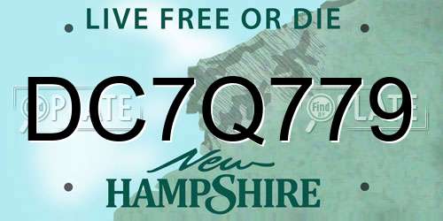 DC7Q779 New Hampshire License Plate