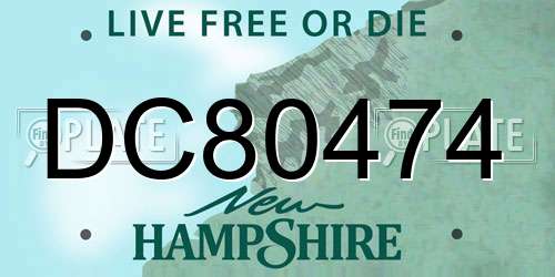 DC80474 New Hampshire License Plate