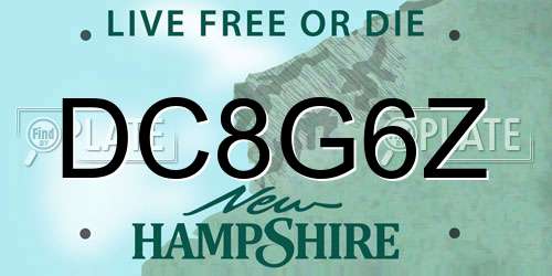 DC8G6Z New Hampshire License Plate