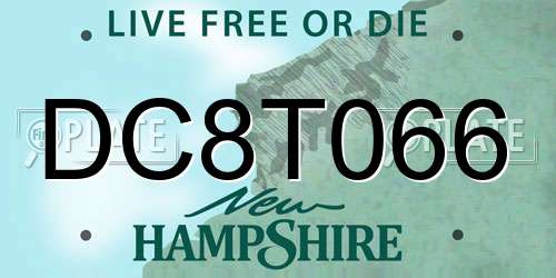 DC8T066 New Hampshire License Plate