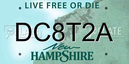 DC8T2A New Hampshire License Plate