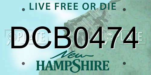 DCB0474 New Hampshire License Plate