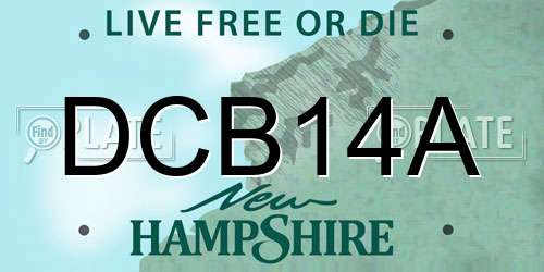 DCB14A New Hampshire License Plate