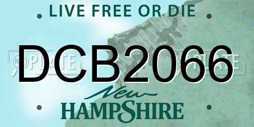 DCB2066 New Hampshire License Plate