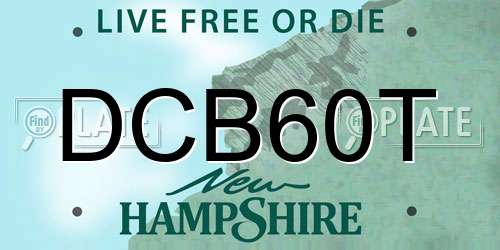 DCB60T New Hampshire License Plate