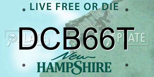 DCB66T New Hampshire License Plate