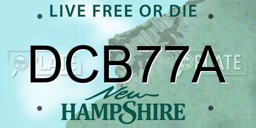 DCB77A New Hampshire License Plate