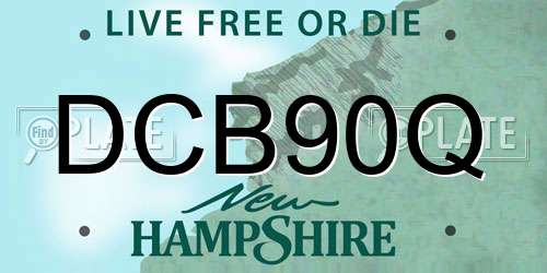 DCB90Q New Hampshire License Plate