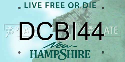 DCBI44 New Hampshire License Plate
