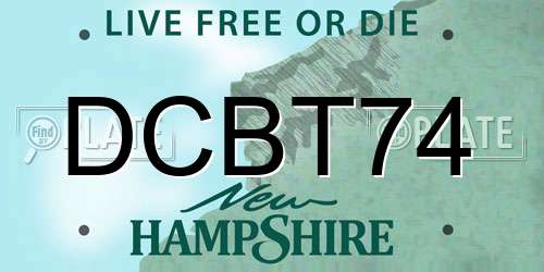 DCBT74 New Hampshire License Plate