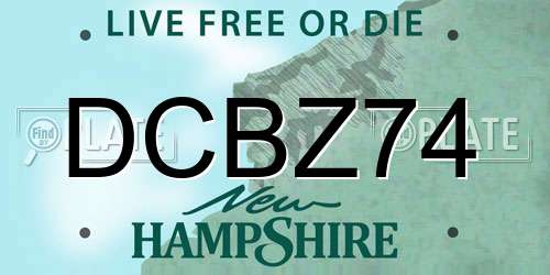 DCBZ74 New Hampshire License Plate