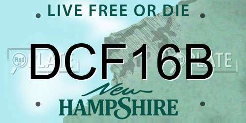 DCF16B New Hampshire License Plate